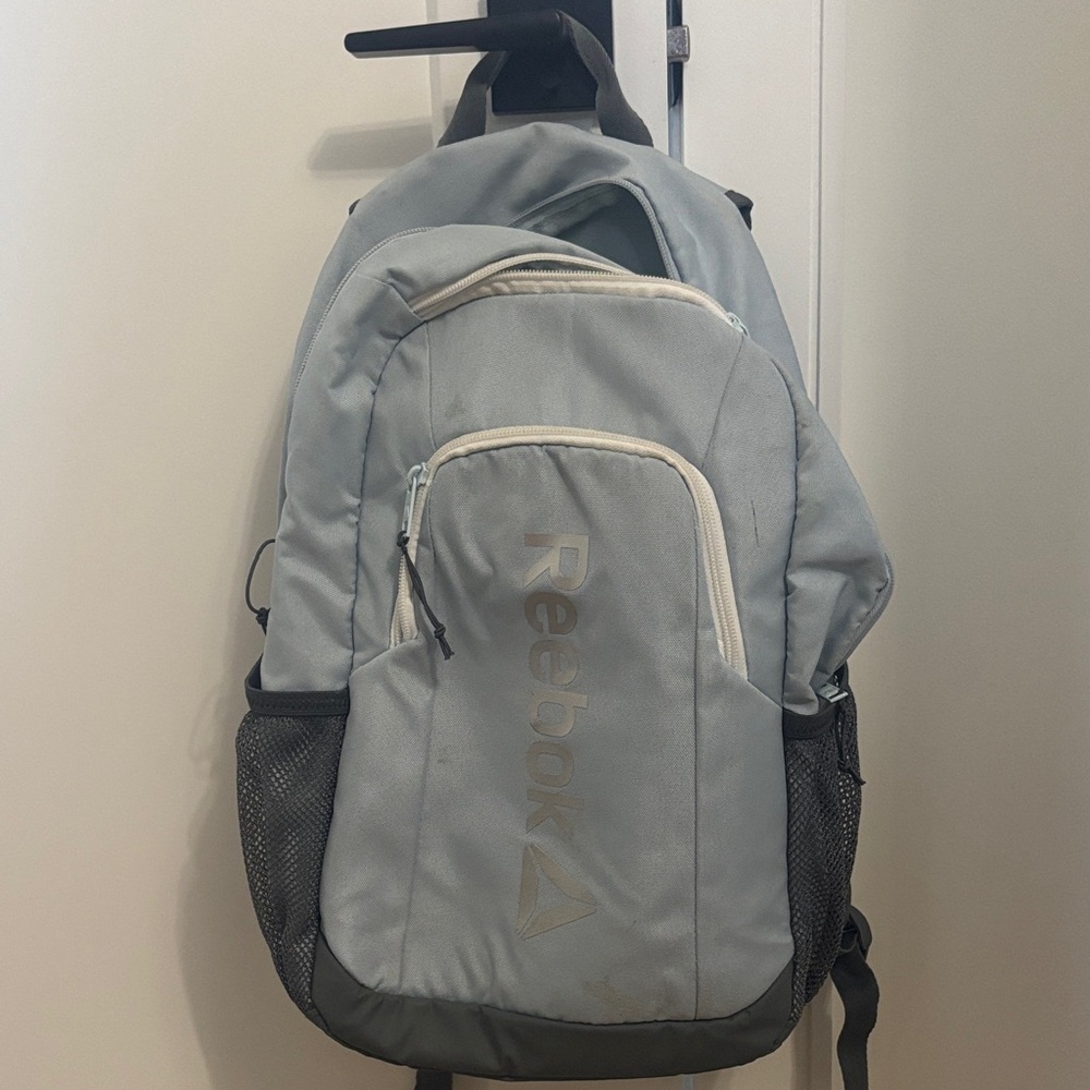 Reebok Light Gray and Black Backpack